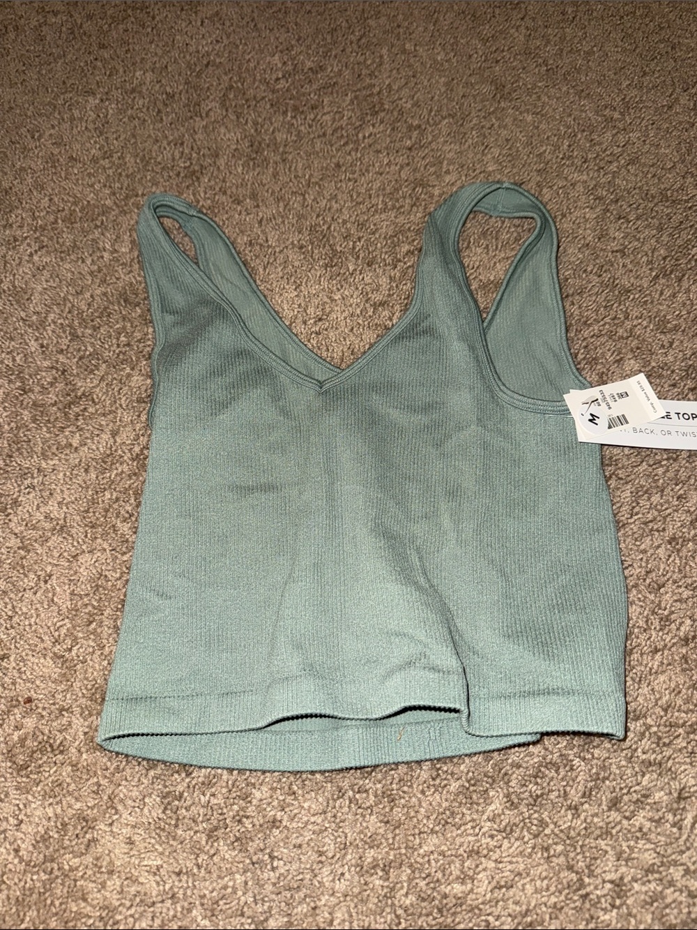 Aeropostale- Ribbed V-Neck Tank Top in Sage Green